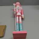 19" Christmas Decorations Nutcracker Ornaments,Traditional Wooden Nutcracker Figures Soldier,Festive Collectible Christmas Nutcracker Doll Gift forTable Desktop Fireplace(Pink)