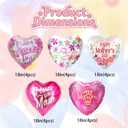 17 Pcs Happy Mother's Day Balloons 18inch Aluminum Foil Balloons Heart Balloons for Mother's Day Birthday Party Decorations Mothers day decorations