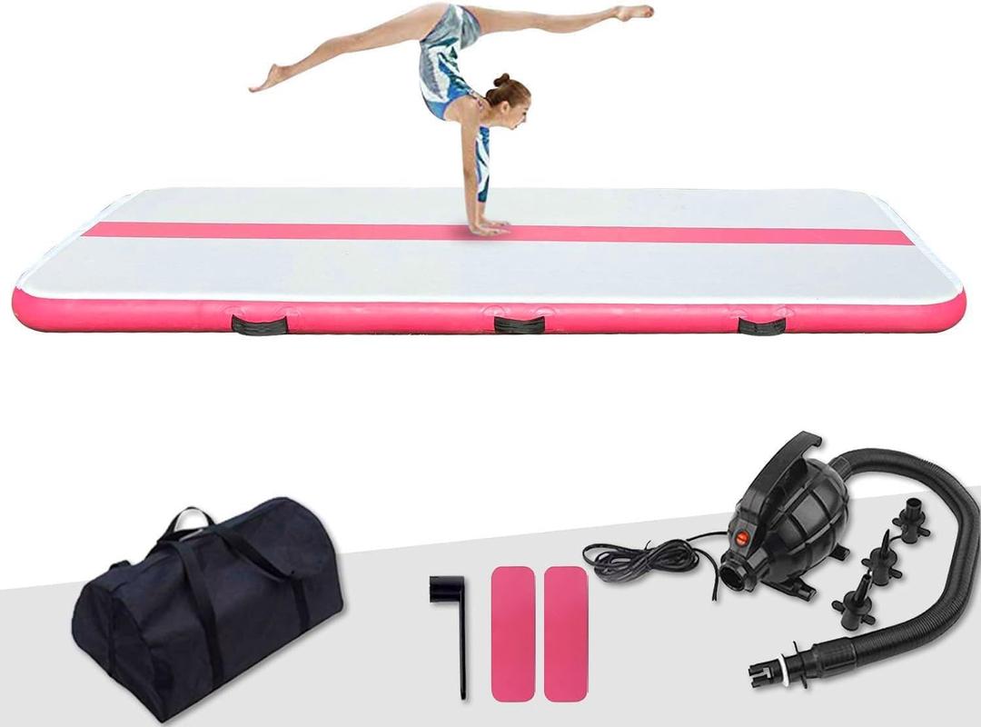 FunWater Inflatable Gymnastics Mat 10ft/13ft Tumble Track Tumbling Mat 4in Thick Gymnastic Mats for Kids with Electric Pump for Home Use/Training/Cheerleading/Gym/Yoga