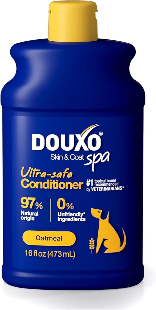 DOUXO Skin & Coat SPA - Ultra-Safe Oatmeal Dog Conditioner, 16 fl oz, Safely Detangles, Moisturizes, Leaves The Coat Soft, Silky and Radiant, Skin-Friendly Formula