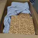 12x12x10in Water Hyacinth Storage Basket Large, Folding Cube Woven Wicker Storage Basket for Shelves, Pantry Baskets Organization and Storage, Kitchen Storage Baskets, Large Rattan Basket Set of 3
