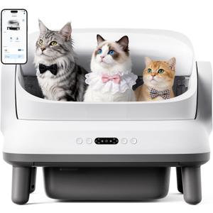 Happypaw XXXL Open-Top Automatic Self Cleaning Litter Box for Multiple Cats