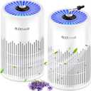 2 Pack ZXBEER Air Purifiers for Home Bedroom H13 True HEPA Air Filter, 20dB Small Air Purifier with 360 Air Inlet, Remote Control Nightlight Timer, Portable Air Purifier for Home, Living Room (White)