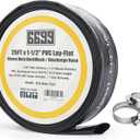 Discharge Hose 1-1/2-Inch by 25-foot Sump Pump Hose with 2pcs SUS 304 Clamps Pool Backwash Hose for Draining/Removing Water Lay Flat Hose 1525