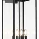 tewei 30In Large Size Square Outdoor Wall Lantern, Modern Black Outside Light for House Waterproof Porch Lights Outdoor Wall Sconce with Clear Glass Shade for Garage Porch Door, E12 Base (1 Pack)