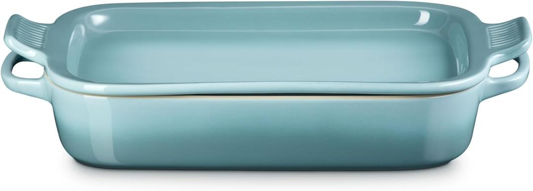 Le Creuset Stoneware Rectangular Dish with Platter Lid, 3 qt., Sea Salt