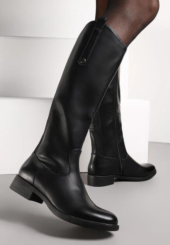 Women's Crown Zip-Up Riding Boot in Black 9.5