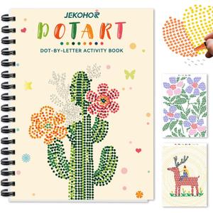 Dot Art for Adults-Coloring Book with 30 Patterns for Relaxation and Stress Relief- Dot-by-Letter-Art Meditations,Adult Coloring Books,Activity Book for Adults,Womens,Teens(Not Including Marker)
