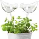 KiKiHeim Plant Watering Globes Self Watering Planter Insert Spikes Drip Devices, Clear Glass Automatic Water Bulbs for Outdoor&Indoor Plants, 2 Birds