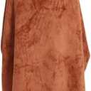 NAFLEAP Wearable Hooded Blanket for Adult Kids, Animal Blanket Hoodie Women Girl Fleece Sherpa Christmas Gift (Brown)