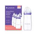 Lansinoh Anti-Colic Baby Bottles, BPA-Free Plastic, 11 Ounces, 4 Count, Fast Flow Nipples (Size F), Breastfeeding Bottle with NaturalWave Design