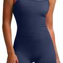 ANRABESS Women Workout Sets Build in Bra 2 Piece Outfits Tank Tops Tummy Control Shorts Yoga Gym Active Wear Clothing Set (S)