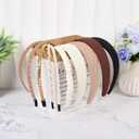 LYroo Fashion Wide Headbands Cute Thin Metal Head Bands No Slip Pearl Headband Multi-style Hair Accessories for Women Girls,10 Pack