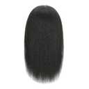 Mannequin Head 100% Human Hair Cosmetology Manikin Doll Training Head with Stand for Hairdresser Practice Braiding Styling Coloring Bleaching Dyeing Cutting Updos Display, Black