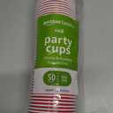 Amazon Basics Sturdy Disposable Plastic Party Cups for Cold Drinks, Red, 18oz, 50 Count, BPA-Free