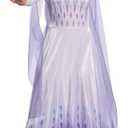 Disguise Women's Elsa Costume, Official Disney Frozen 2 Elsa Adult Costume Dress Outfit (Medium (8-10), White & Blue)