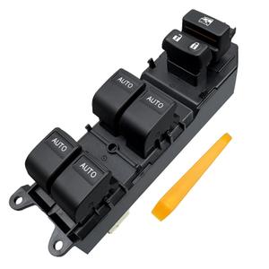 Power Window Master Switch with Auto-Up/Down & White Backlight - Compatible with 2007-2012 RAV4 (Part 84820-12520) Plug & Play, Includes Pry Tool