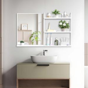 Bathroom Mirror with Shelf 40" x 24.4" Wall Mirror with Storage