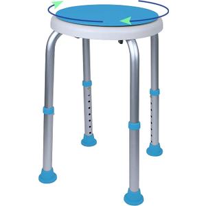 Carex Swivel Shower Stool With Padded Seat, Shower Seat For Seniors, Elderly, Handicap, Disabled, or Those Home From Surgery, Blue