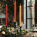 Spiral Taper Candles Gradient Orange Twisted Candle Conical Stick Candles for Holiday Wedding Party Wax Unscented Dinner Candle Dripless,Christmas Gift H 10 Inch, 4pcsGradient Orange-C