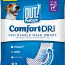 Out! PetCare Disposable Dog Diapers Male, Puppy Belly Band, Potty Training, Doggie Diapers, Belly Bands for Male Dogs, Puppy Training, Incontinence, (XS/S, 32ct)