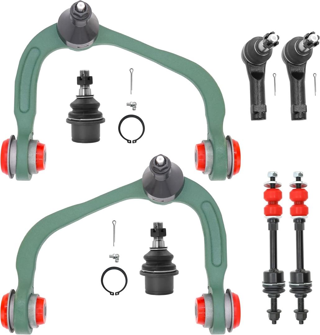 4WD Front 8pc Suspension Kit for 2005-2008 Ford F-150,2006-2008 Lincoln Mark LT, 2 Upper Control Arms 2 Lower Ball Joints 2 Sway Bars 2 Outer Tie Rods(8pc)