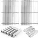 10-Piece Grill Kit for Weber Genesis II 300, Replaces 66802/66795/66685 | Replaces OEM W10432539/W10432544. Fits Whirlpool, KitchenAid, JennAir Gas Ranges. Even Heat, Oil Ridges & Easy Seasoning 26.5" x 18.75" for Weber Genesis II GS4, Silver
