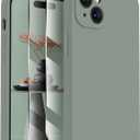 FireNova Designed for iPhone 15 Case, Silicone Upgraded [Camera Protection] Phone Case with [2 Screen Protectors], Soft Anti-Scratch Microfiber Lining Inside, 6.1 inch, Calke Green