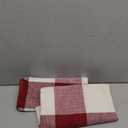 MIULEE Pack of 2 Christmas Classic Farmhouse Buffalo Check Plaids Linen Soft Soild Decorative Square Porch Throw Pillow Covers Home Decor Cushion Case for Sofa Bedroom 18x18 Inch, White and Red