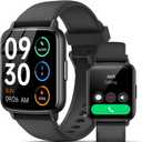 Smart Watch, 1.83" HD Smartwatch for Men Women, Fitness Watch with 100+ Sport Modes, IP68 Waterproof/Heart Rate/Sleep Monitor, Activity Trackers for iOS/Android (Black)