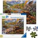 Ravensburger - Wilderness - 500 Piece Large Format Jigsaw Puzzle - Stunning Scenery of Mountain Wildlife - Bears, Wolves & More - Frameable - Premium Quality - Puzzles for Adults