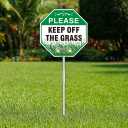Keep Off Grass Sign for Yard, 2 Pack- 10" W x 28" H All Aluminum Keep Off The Grass Signs with Stake- Stay Off Grass Sign- Don't Step On The Grass- No Dog Lawn Signage