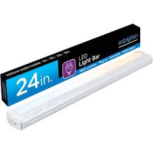 Enbrighten 24 inch Plug-in Under Cabinet Lights, 1560 Lumens, Five White Settings from (2700K-6500K), Full Range Dimmable, One-Touch Sync Control, Linkable Under Counter Lights for Kitchen 82786-T1