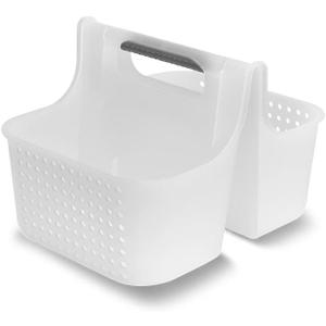 madesmart Large Soft Grip Tote, Under Sink Bathroom Storage, Multi-Purpose Home Organization, EPA Certified, Premium Antimicrobial White