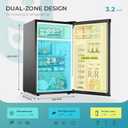 EUHOMY 3.2 Cu.Ft Mini Fridge with Freezer, Single Door Compact Refrigerator, Energy Saving, Mini Refrigerator Adjustable Thermostat, Mini fridge for Bedroom, Dorm, Office, Silver