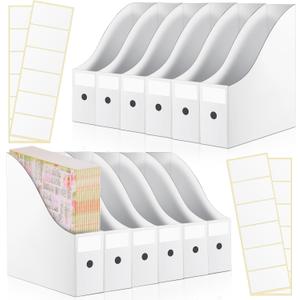 Thenshop 12 Pcs Scrapbook Paper Storage 12 x 12 Paper Storage Organizer with Tabs Foldable Scrapbook Cardboard Holder Bin for Vinyl Sheet File