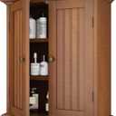 ChooChoo Bathroom Wall Cabinet, Over The Toilet Space Saver Storage Cabinet, Medicine Cabinet with 2 Door and Adjustable Shelves, Cupboard, Rustic, 8.8"D x 21.1"W x 24"H
