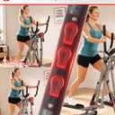Air Walk Elliptical, 500LBS 6-Level Adjustable Resistance Bands Foldable Air Walk Elliptical with LCD Monitor, Device Holder, Low-Impact Workout for Home Gym