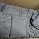 HOMBYS Alaskan King Comforter 132x120, Lightweight Quilted Down Alternative Duvet Insert for All Season, Grey,8 Corner Tabs