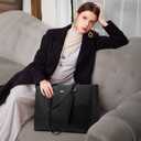 LOVEVOOK Laptop Tote Bag for Women 15.6 Inch Waterproof Leather Computer Bags Business Office Work Briefcase Black