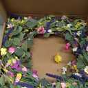 J'FLORU Spring Wreath 24 Inch Summer Wreaths for Front Door Artificial Flower Wreath with Daisy and Lavender for Indoor Outdoor and Easter Celebration