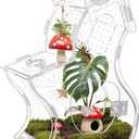 Premium 3mm Acrylic Terrarium for Jumping Spiders & Tarantulas | 5.9"x9.4"x3.5" Tall Arboreal Enclosure with Magnetic Doors & 1mm Micro-Vents | Escape-Proof Habitat for Mantis, Reptiles, Frogs