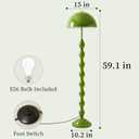 Unique Floor Lamp Creative Green Mushroom Lamp Standing Lamp with 38CM Wide Iron Shade and Foot Switch Modern Floor Light for Living Room, Bedroom, Office, Corner