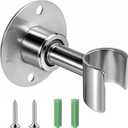 Stainless Steel Shower Head Holder Wall Mount 360 Adjustable Handheld Showerhead Bracket Metal Showerhead Wand Bracket SUS 304 Steel Shower Spray Holder Brushed Finish