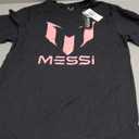 Messi Boys' Lifestyle Short Sleeve T-Shirt, Slim-fit Logo Tee, Cotton Blend Fabric, L