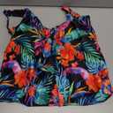 Yonique Womens Blouson Tankini Top No Bottom Loose Fit Swim Top Modest Tank Top Tropical Floral XL
