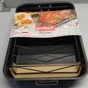 CHEFMADE Roasting Pan, 16-Inch Non-Stick Turkey Roaster Lasagna Pan with Rack - Rectangular Deep Dish Chicken Roaster Pan 16.3" x 12.52" x 3.11"(Black)