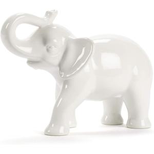 Abbott Collection Ceramic Elephant Figurine, White (Medium)
