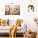 Flower Wall Art for Living Room Colorful Daisy Poppy Floral Canvas Pictures Spring Red Orange Wildflower Scenic Painting Poster Nature Framed Artwork for Office Bedroom Bathroom Home Decoration 20x30