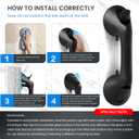 2 Pack 12 Inch Grab Bars for Bathtubs and Showers for Seniors, Heavy Duty Shower Handle for Elderly, Suction Cup Removable Handrails Handicap Bath Grip Bathroom Safety Grips Black